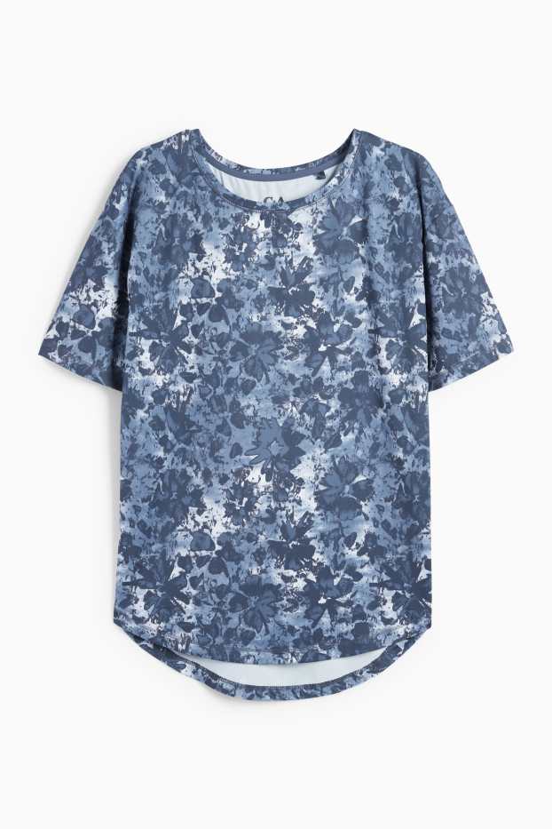 Femmes - T-shirt - à fleurs - bleu