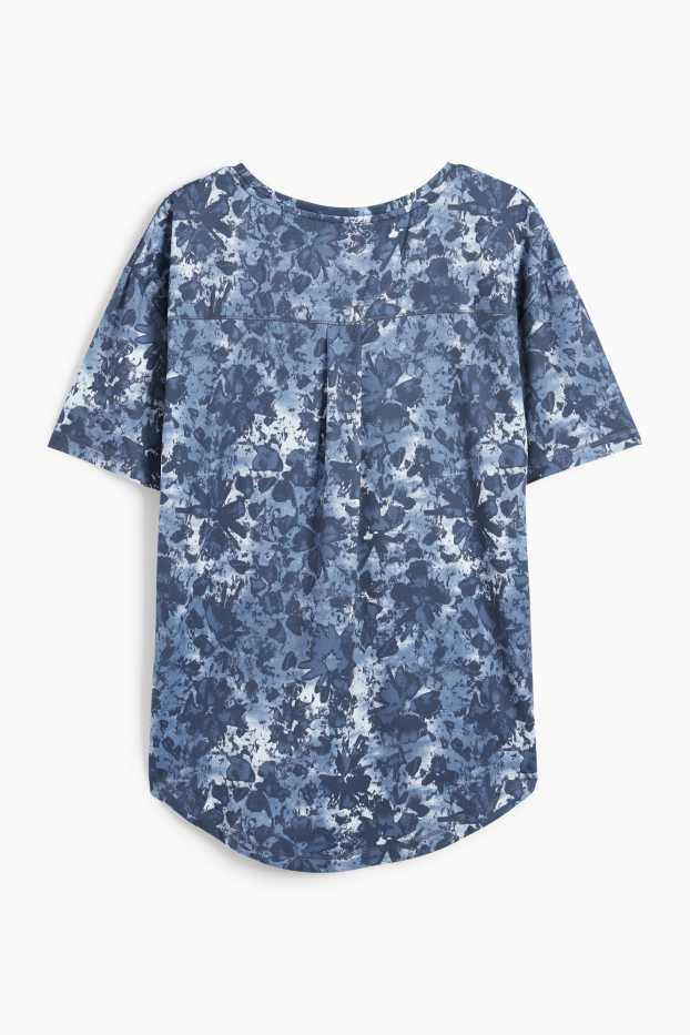 Femmes - T-shirt - à fleurs - bleu