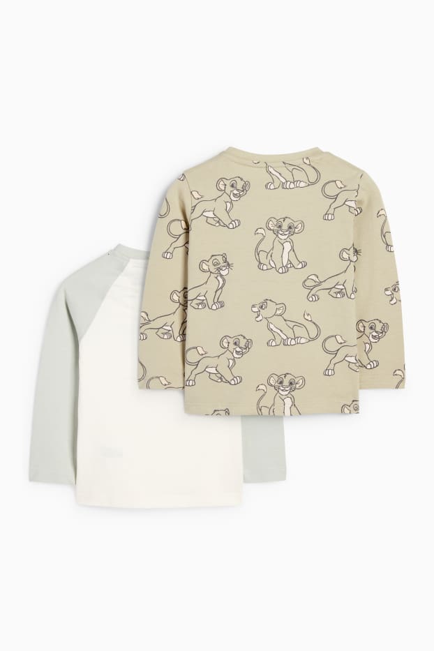 Bebeluși - băieți - Multipack 2 buc. - Regele Leu - tricou cu mânecă lungă bebeluși - alb-crem