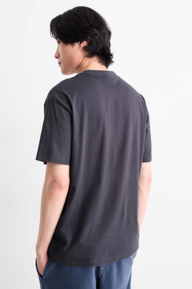 Heren - T-shirt - relaxed fit - donkerblauw