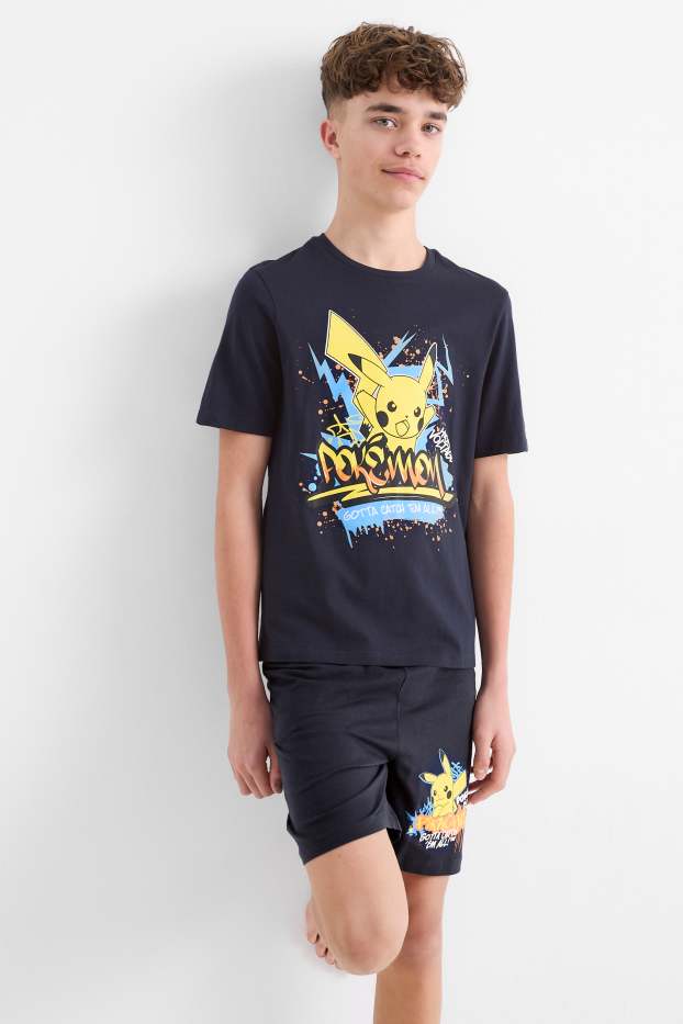 Enfants garçons - Lot de 2 - Pokémon - pyjashorts - 4 pièces - bleu / blanc