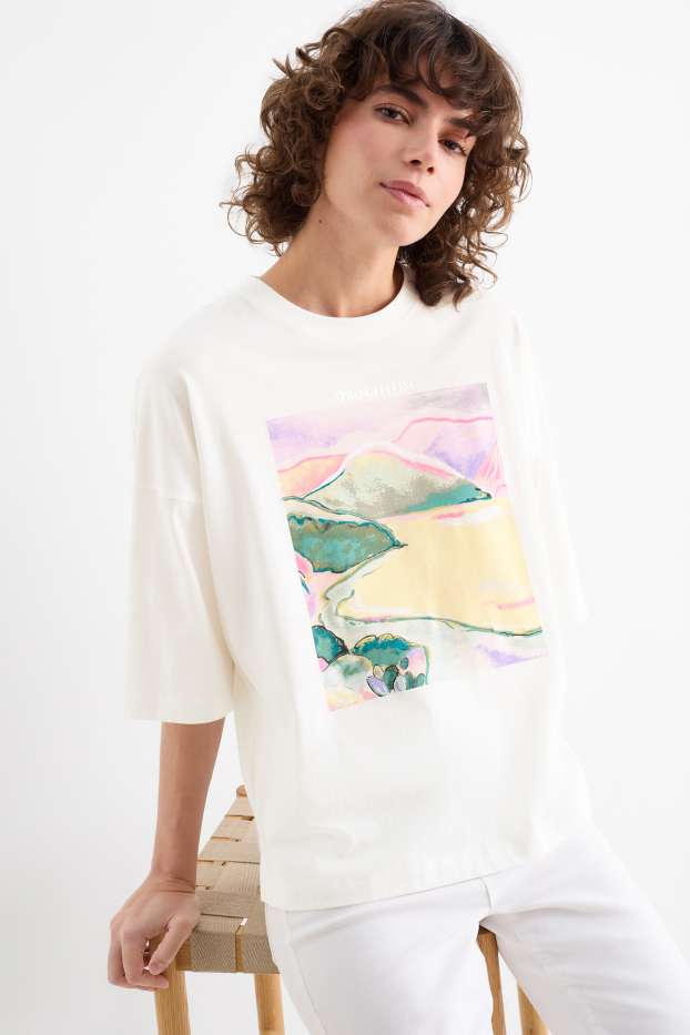 Women - T-shirt - cremewhite