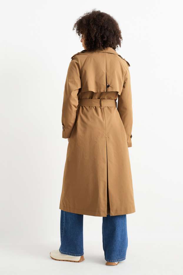 Dames - Trenchcoat met riem - waterafstotend - beige