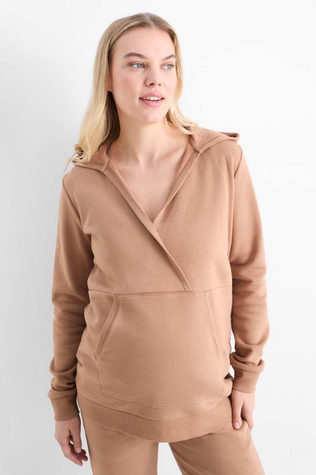 Dames - Voedingshoodie - beige
