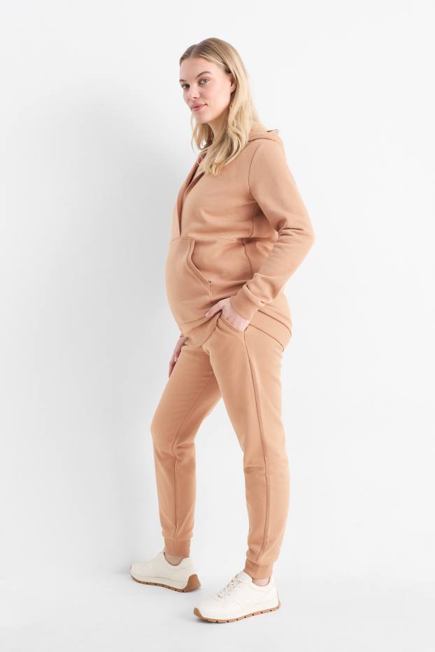 Donna - Pantaloni sportivi premaman - beige