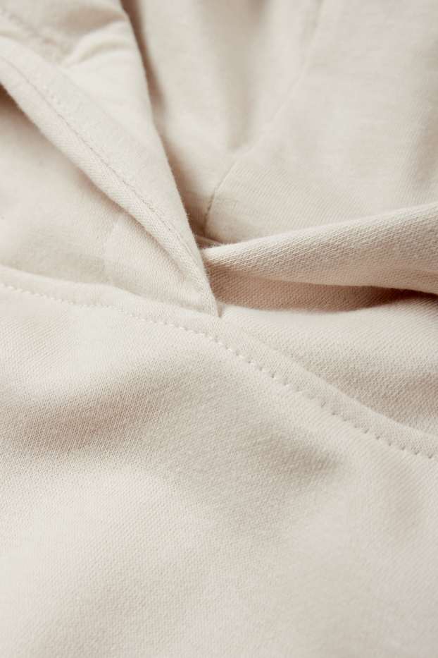 Femmes - Sweat court à capuche - blanc crème
