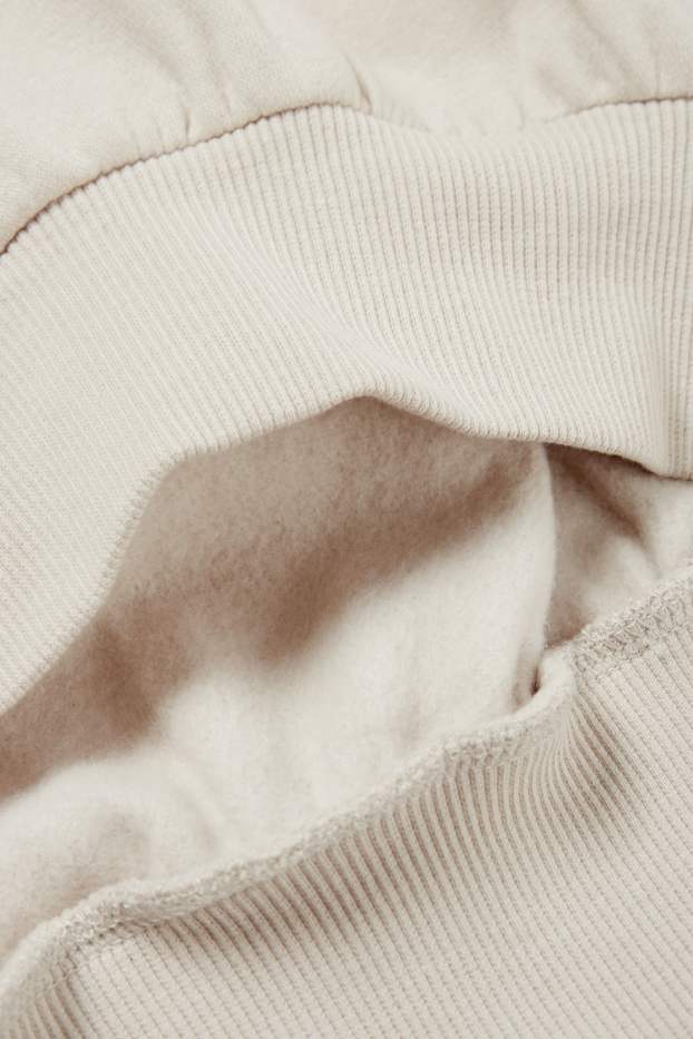 Femmes - Sweat court à capuche - blanc crème