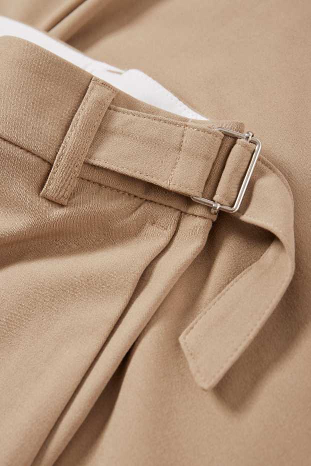 Damen - Cargohose - Low Waist - Wide Leg - beige