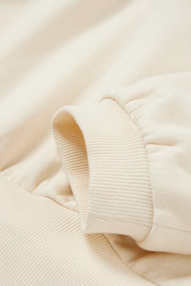 Femmes - Sweat court à capuche - beige clair