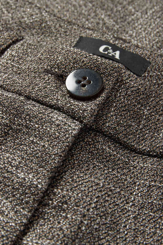 Femei - Pantaloni cargo - talie medie - tapered fit - gri-maro