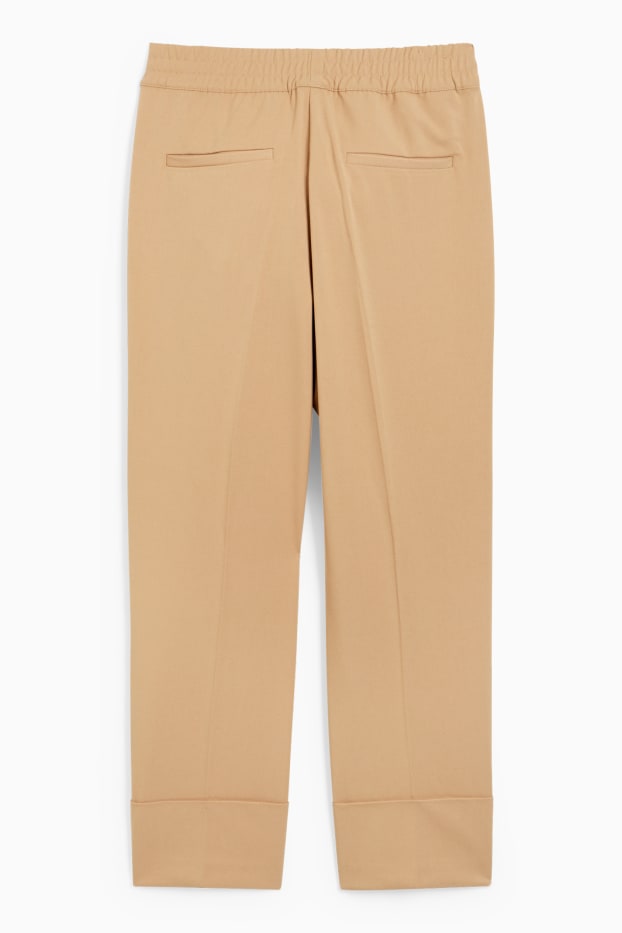 Donna - Pantaloni di stoffa - vita media - tapered fit - beige
