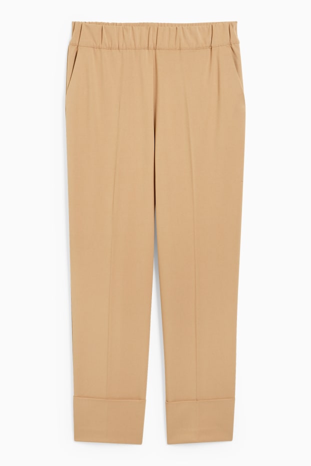 Donna - Pantaloni di stoffa - vita media - tapered fit - beige