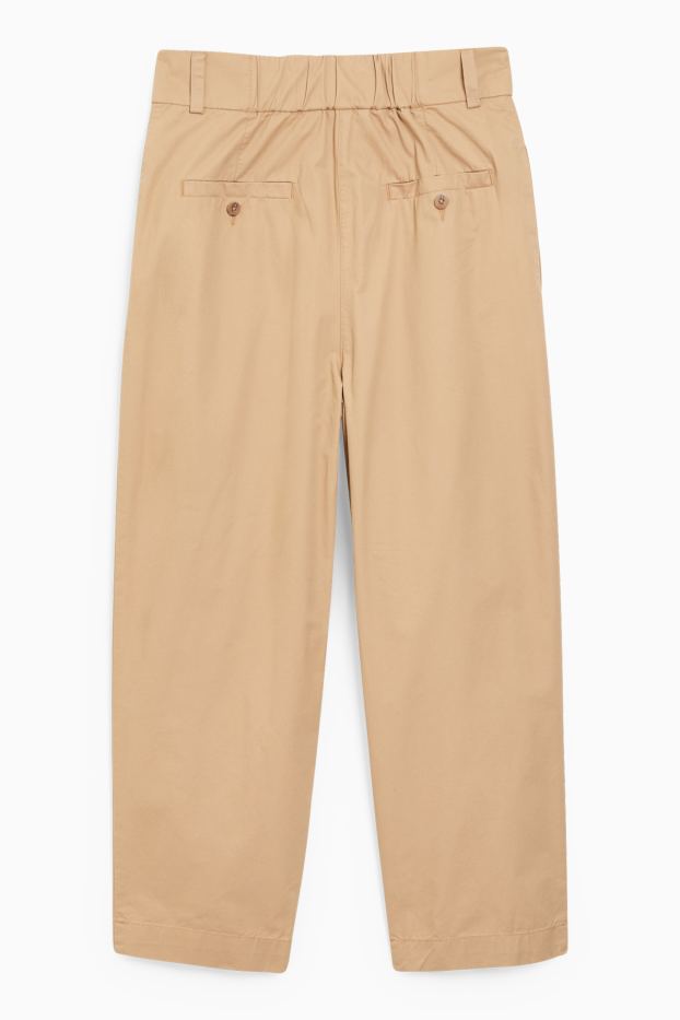 Dona - Pantalons de tela - high waist - tapered fit - marró clar