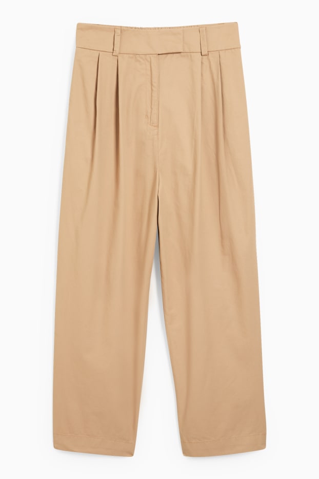 Dona - Pantalons de tela - high waist - tapered fit - marró clar