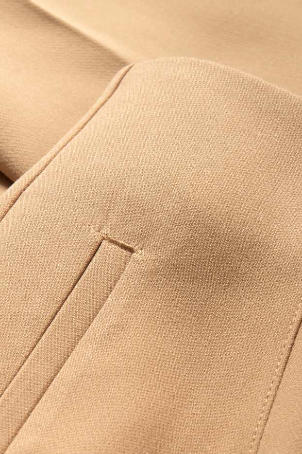 Women - Cloth trousers - high waist - tapered fit - light brown