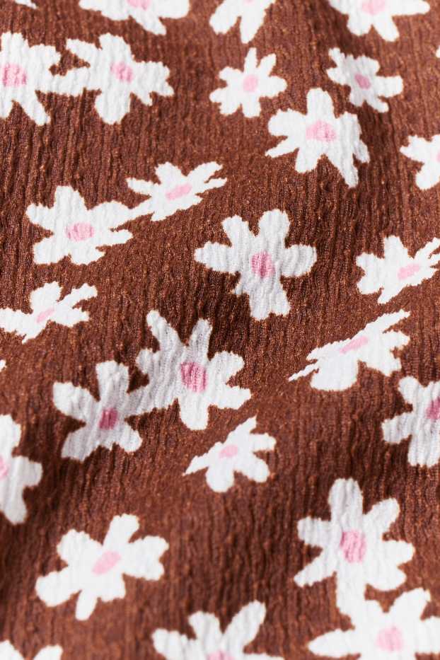 Femei - CLOCKHOUSE - pantaloni culotte - cu flori - maro