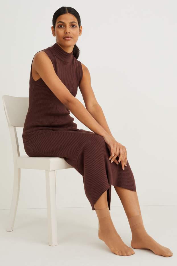 Damen - Multipack 3er - Feinsöckchen - LYCRA® - 20 DEN - braun
