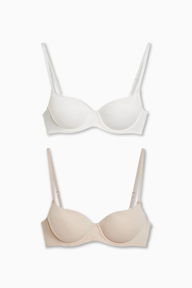 Femmes - Lot de 2 - soutiens-gorge à armature - FULL COVERAGE - ampliformes - Amande