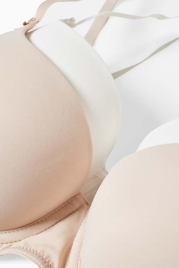 Femmes - Lot de 2 - soutiens-gorge à armature - FULL COVERAGE - ampliformes - Amande