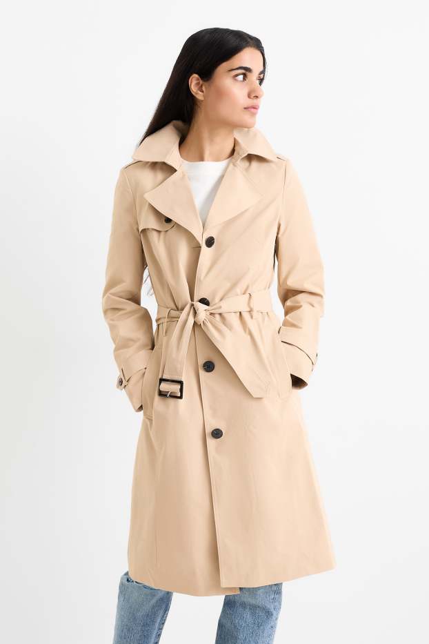 Damen - Trenchcoat - wasserabweisend - beige