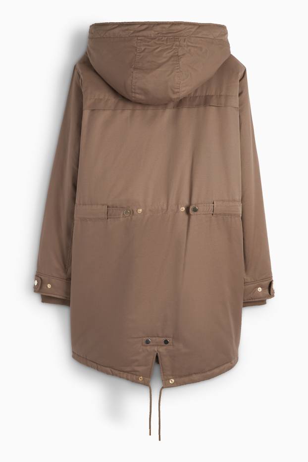 Damen - Parka mit Kapuze - hellbraun