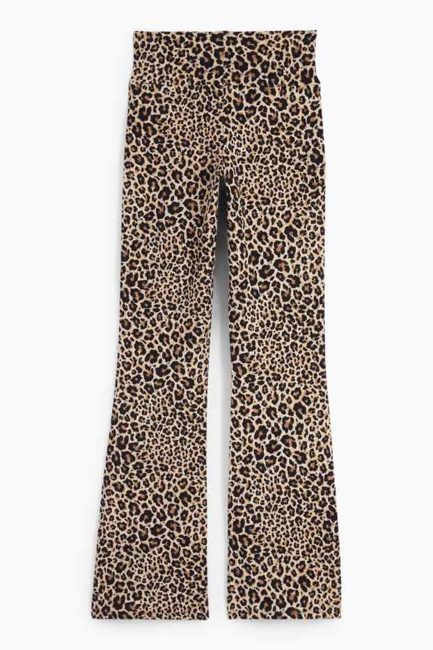 Femmes - Leggings de coupe évasée - imprimé léopard - beige / marron