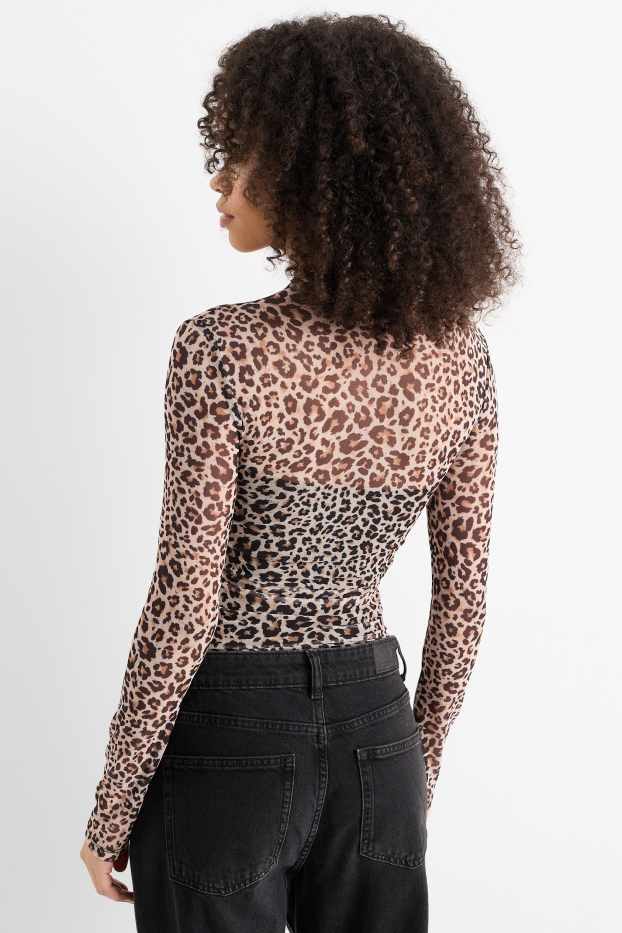 Damen - Body - Leo-Print - hellbraun