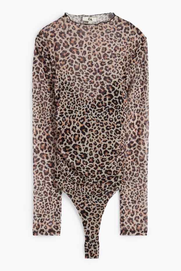 Damen - Body - Leo-Print - hellbraun