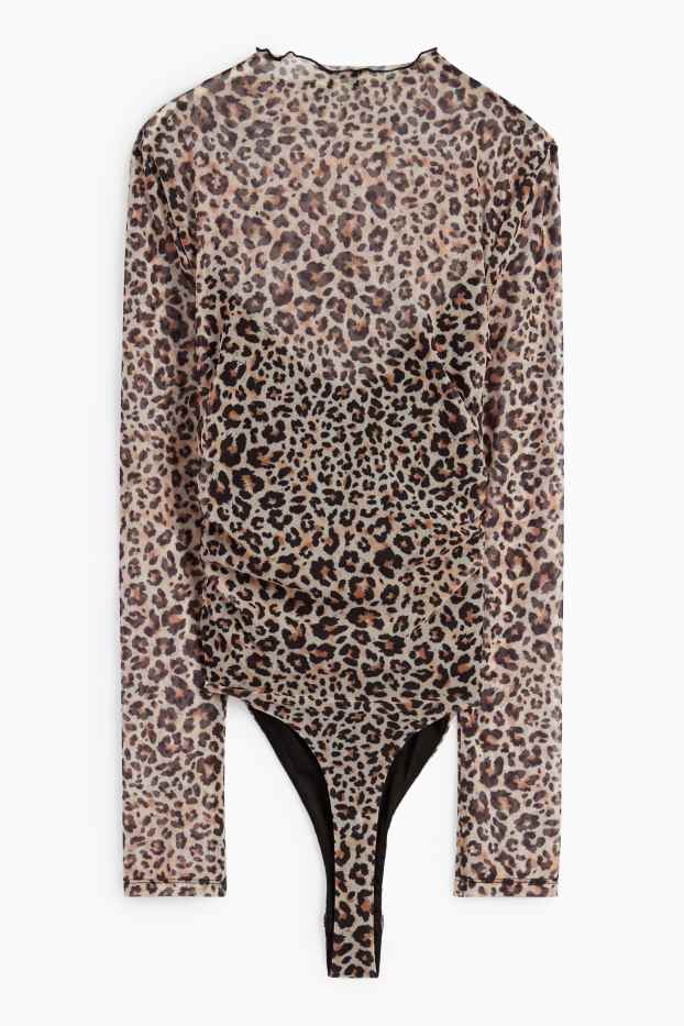 Damen - Body - Leo-Print - hellbraun