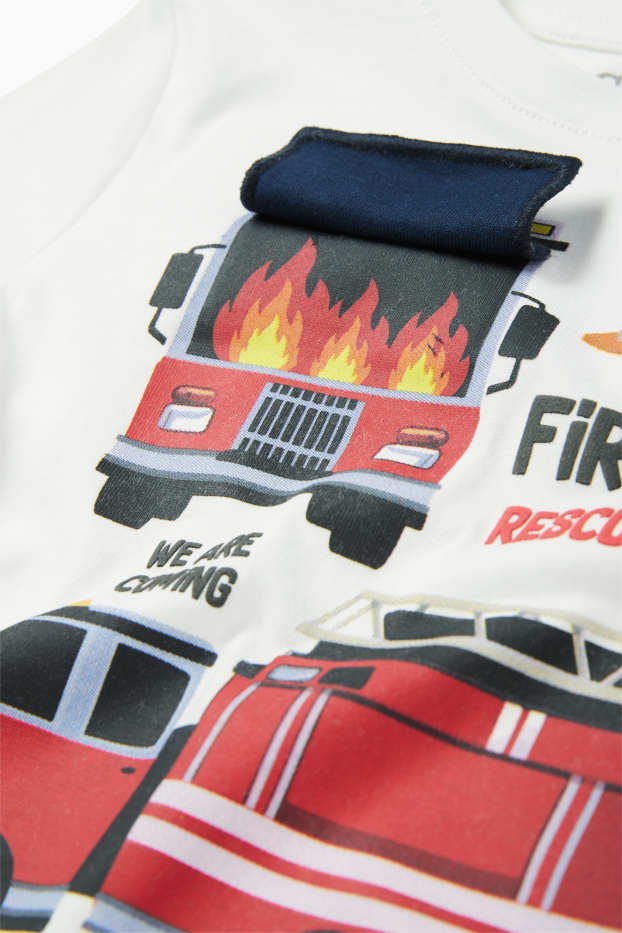 Enfants garçons - Lot de 3 - pompiers - T-shirts - bleu foncé