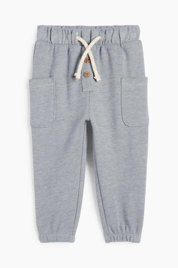Miminka - chlapci - Motiv pandy a tygra - outfit pro miminka - 3dílný - šedá-žíhaná