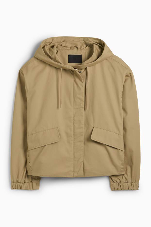 Damen - Jacke mit Kapuze - beige