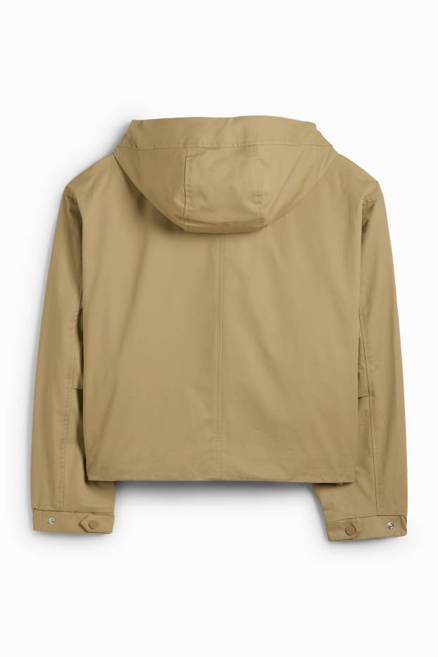 Damen - Jacke mit Kapuze - beige