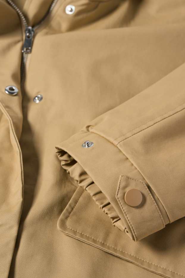 Damen - Jacke mit Kapuze - beige