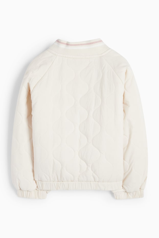 Kinderen: meisjes - Kersen - gewatteerde blouson - crème wit