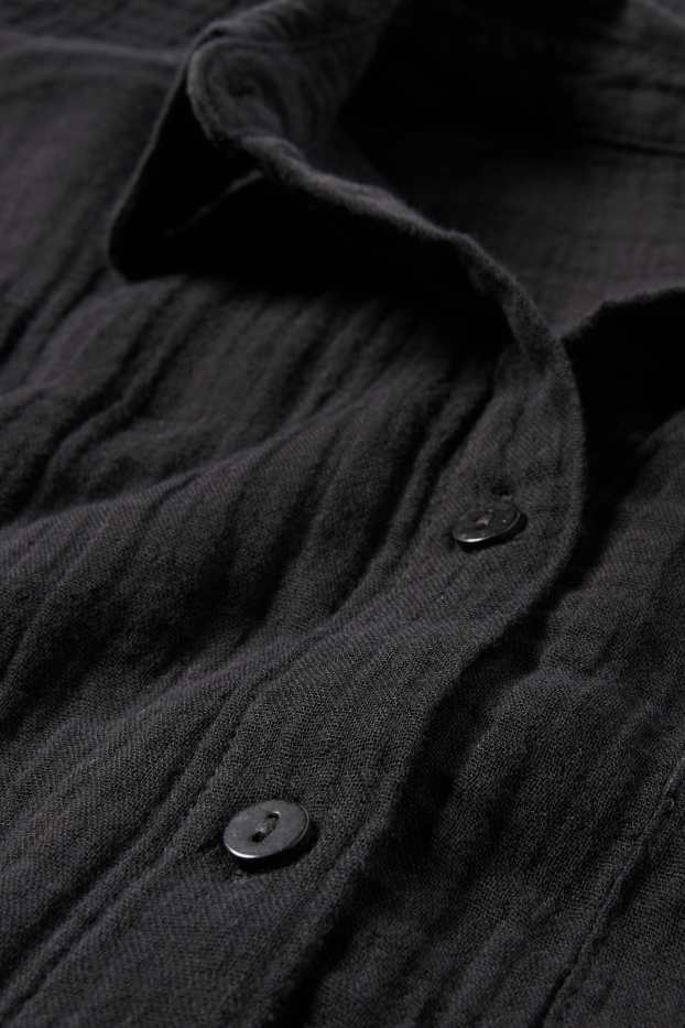 Damen - Musselin-Bluse - schwarz