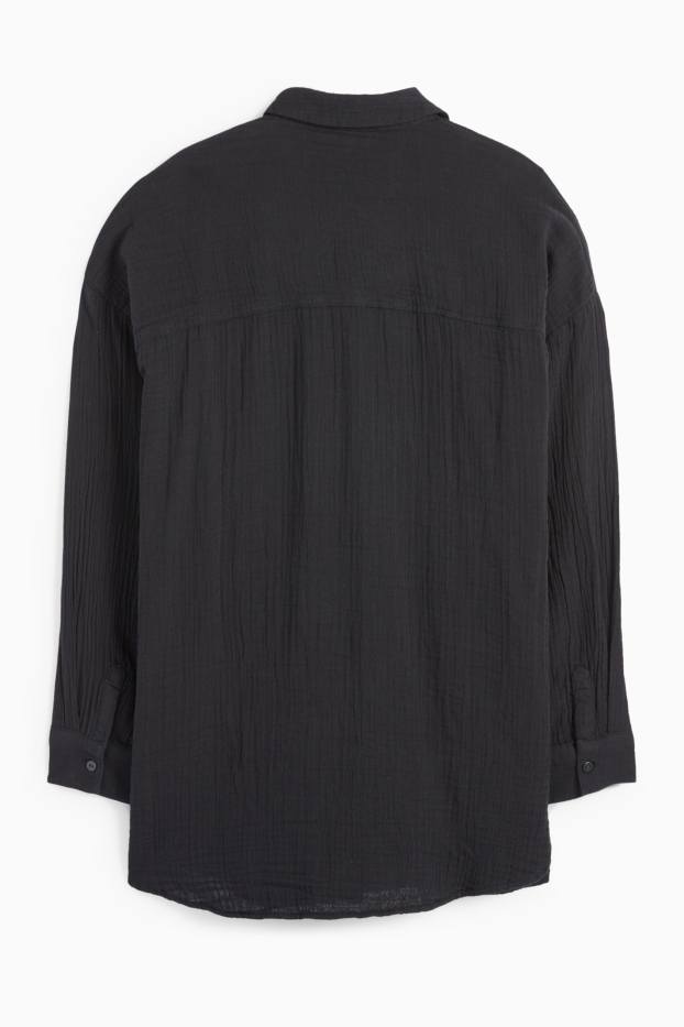 Damen - Musselin-Bluse - schwarz