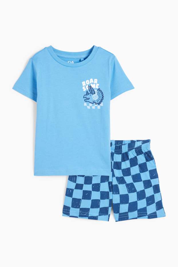 Bambini - Dinosauri - pigiama corto - 2 pezzi - blu