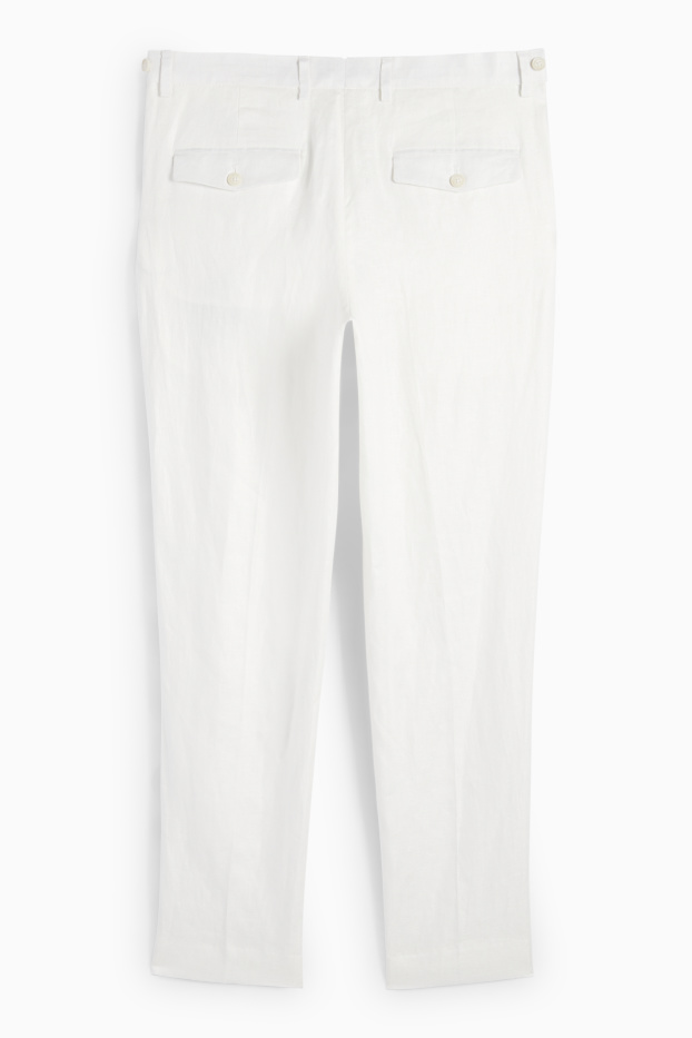 Bărbați - Pantaloni modulari din in - regular fit - alb