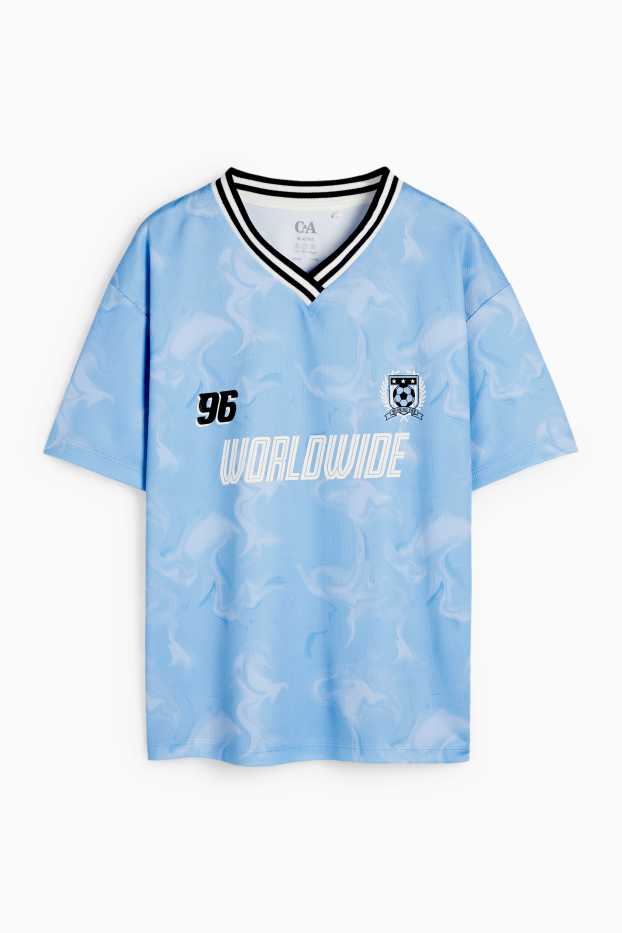 Kinderen: meisjes - Voetbal - sportshirt - met patroon - lichtblauw
