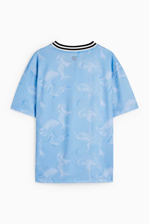 Kinderen: meisjes - Voetbal - sportshirt - met patroon - lichtblauw