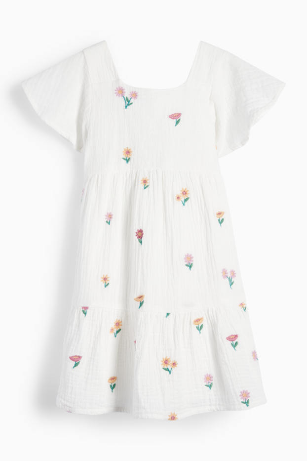 Nena - Flors - vestit de mussolina - blanc