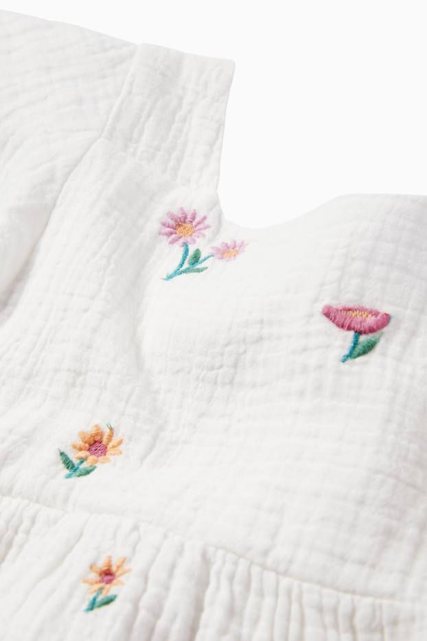 Nena - Flors - vestit de mussolina - blanc
