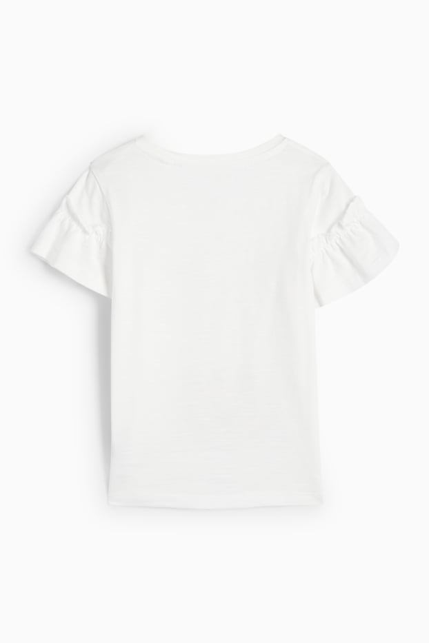 Kinder Mädchen - Hase - Kurzarmshirt - cremeweiss