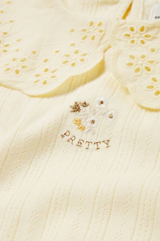 Niños: niñas - Flores - camiseta de manga corta - amarillo claro