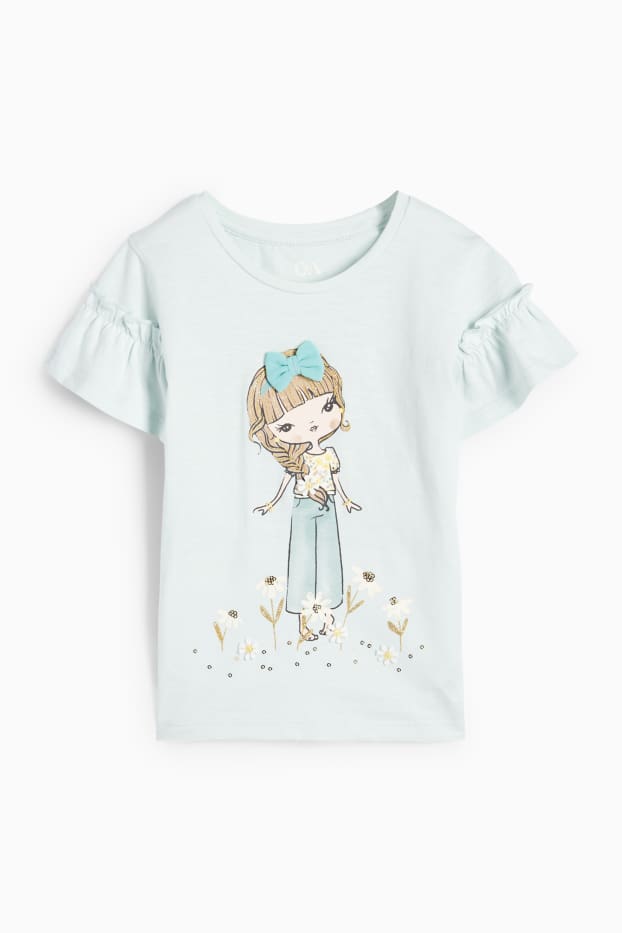 Kinder Mädchen - Mädchen - Kurzarmshirt - mintgrün