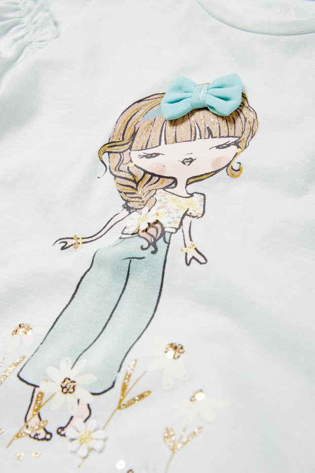 Kinder Mädchen - Mädchen - Kurzarmshirt - mintgrün