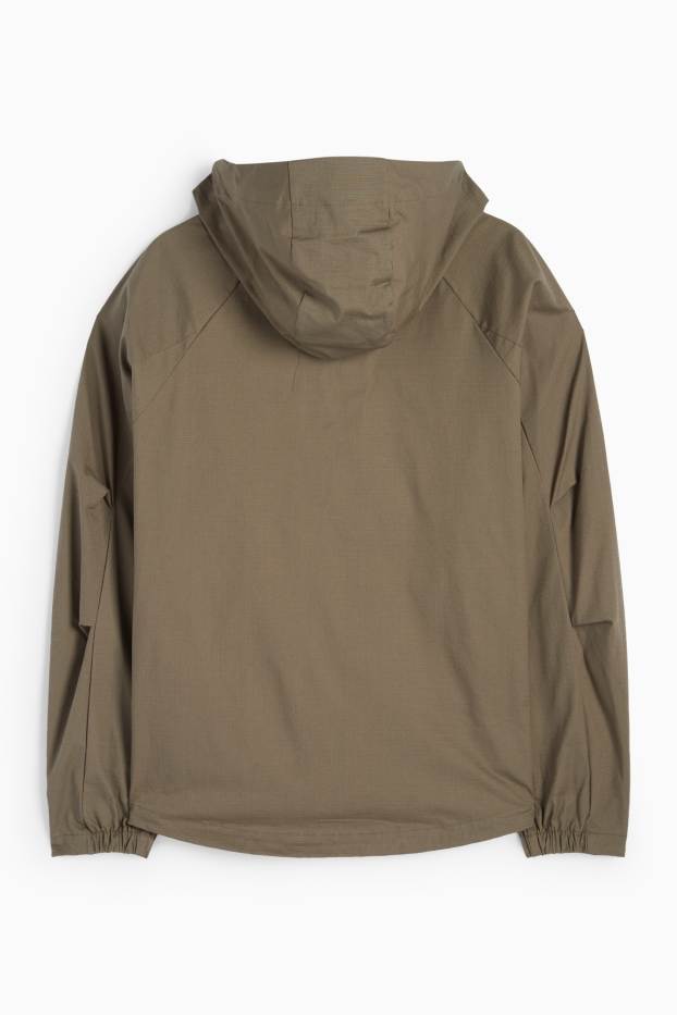 Uomo - Giacca con cappuccio - 4 Way Stretch - tramata - kaki