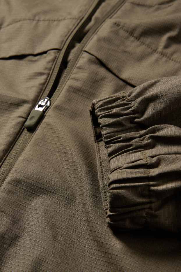 Uomo - Giacca con cappuccio - 4 Way Stretch - tramata - kaki