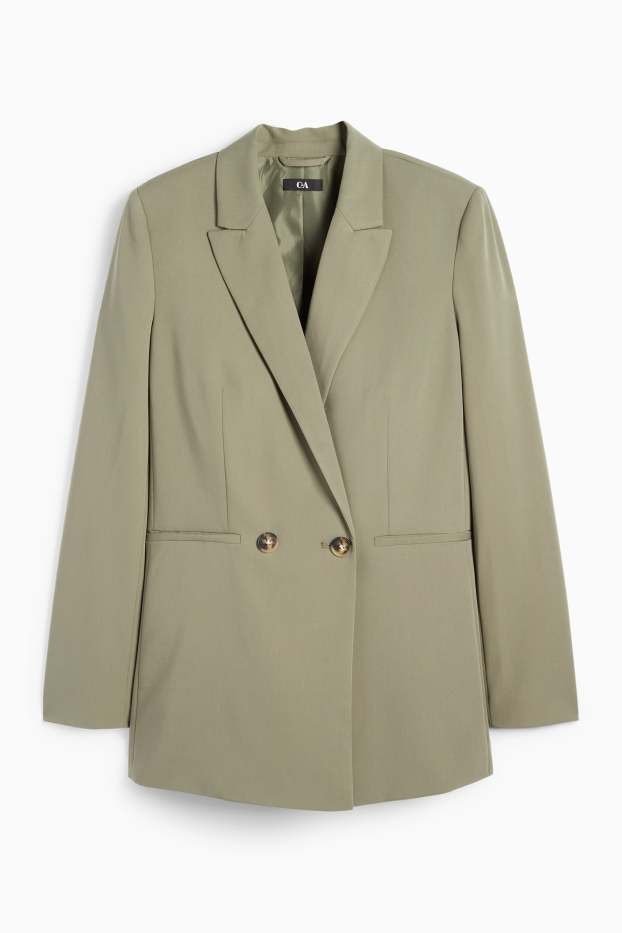 Dames - Lange blazer - regular fit - kaki